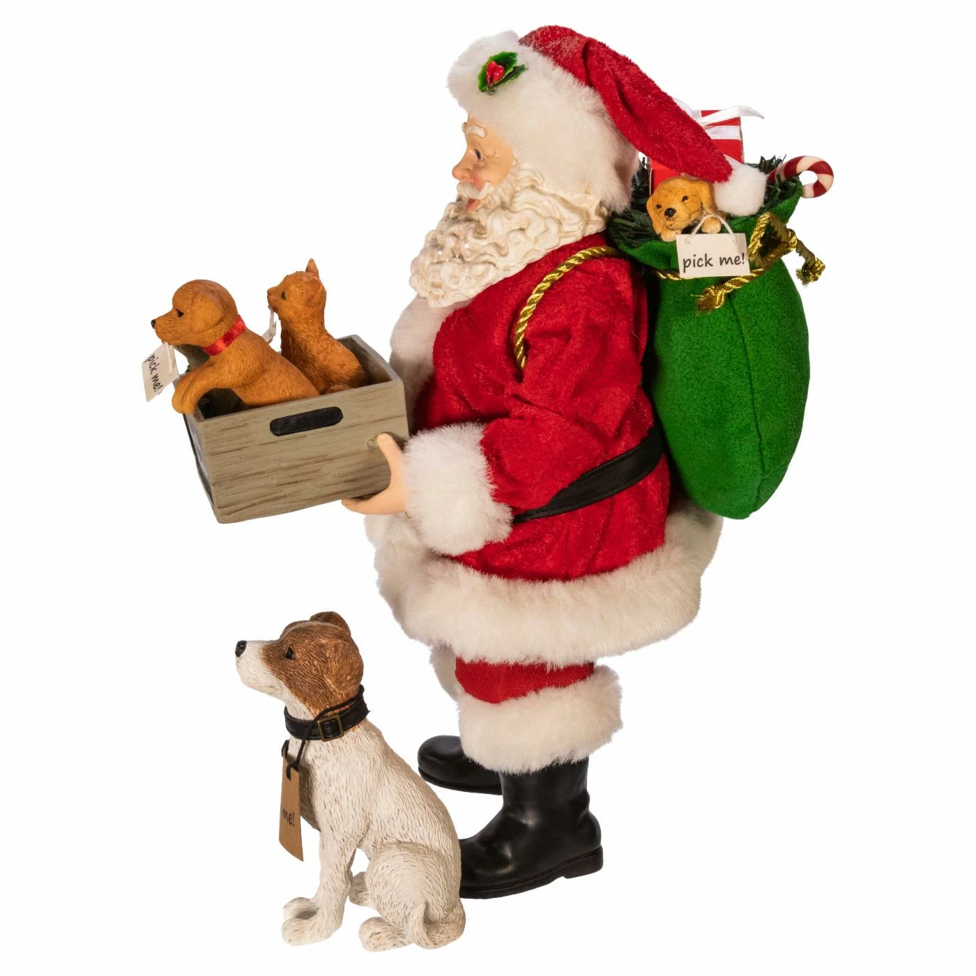 Buy ๐ฏ Santa Figurines Kurt Adler 10.5 In. Fabriche Adopt-a-Pet Santa With ๐ฆฎ Dog ๐ - Image 3
