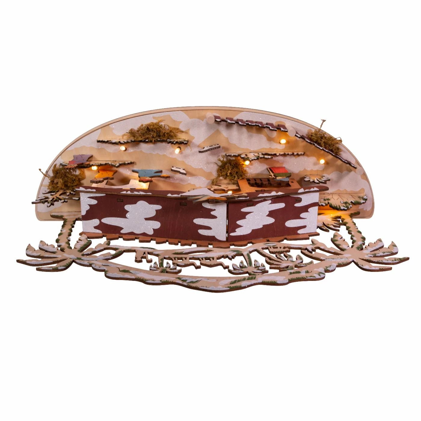 Brand new 𧨠Nativity Figurines & Sets Kurt S. Adler 11 In. Light Up Wooden Nativity Scene ⨠- Image 4