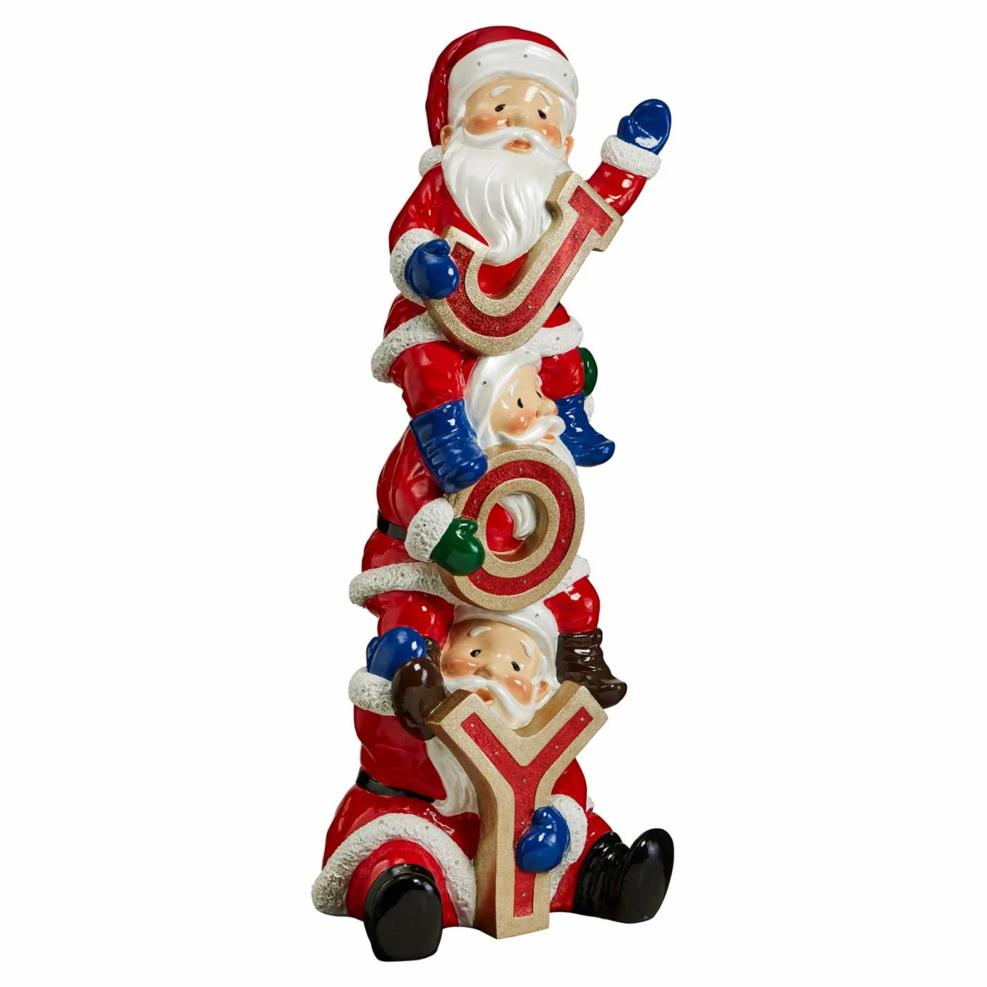 Brand new π₯ Santa Figurines Design Toscano Stacked Santas Illuminated Holiday Sculpture π - Image 4