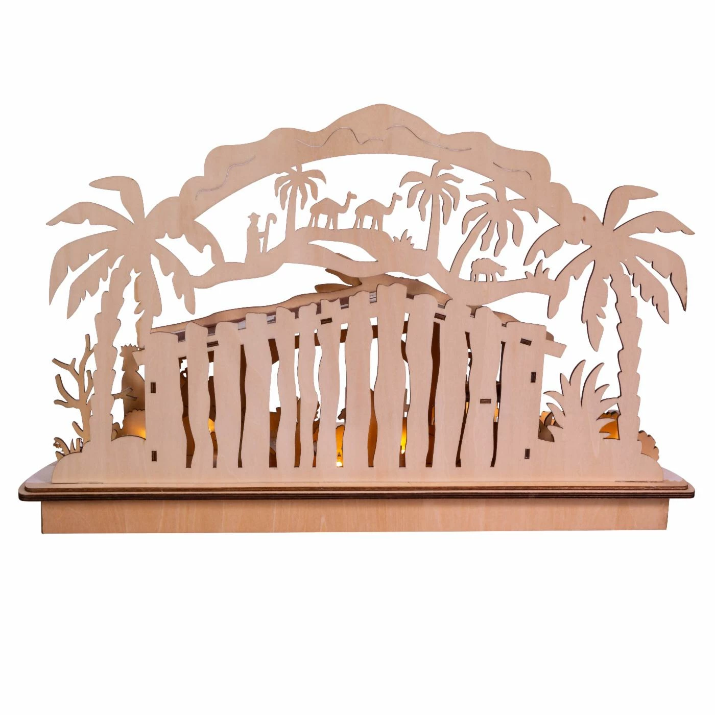 Brand new 𧨠Nativity Figurines & Sets Kurt S. Adler 11 In. Light Up Wooden Nativity Scene ⨠- Image 6