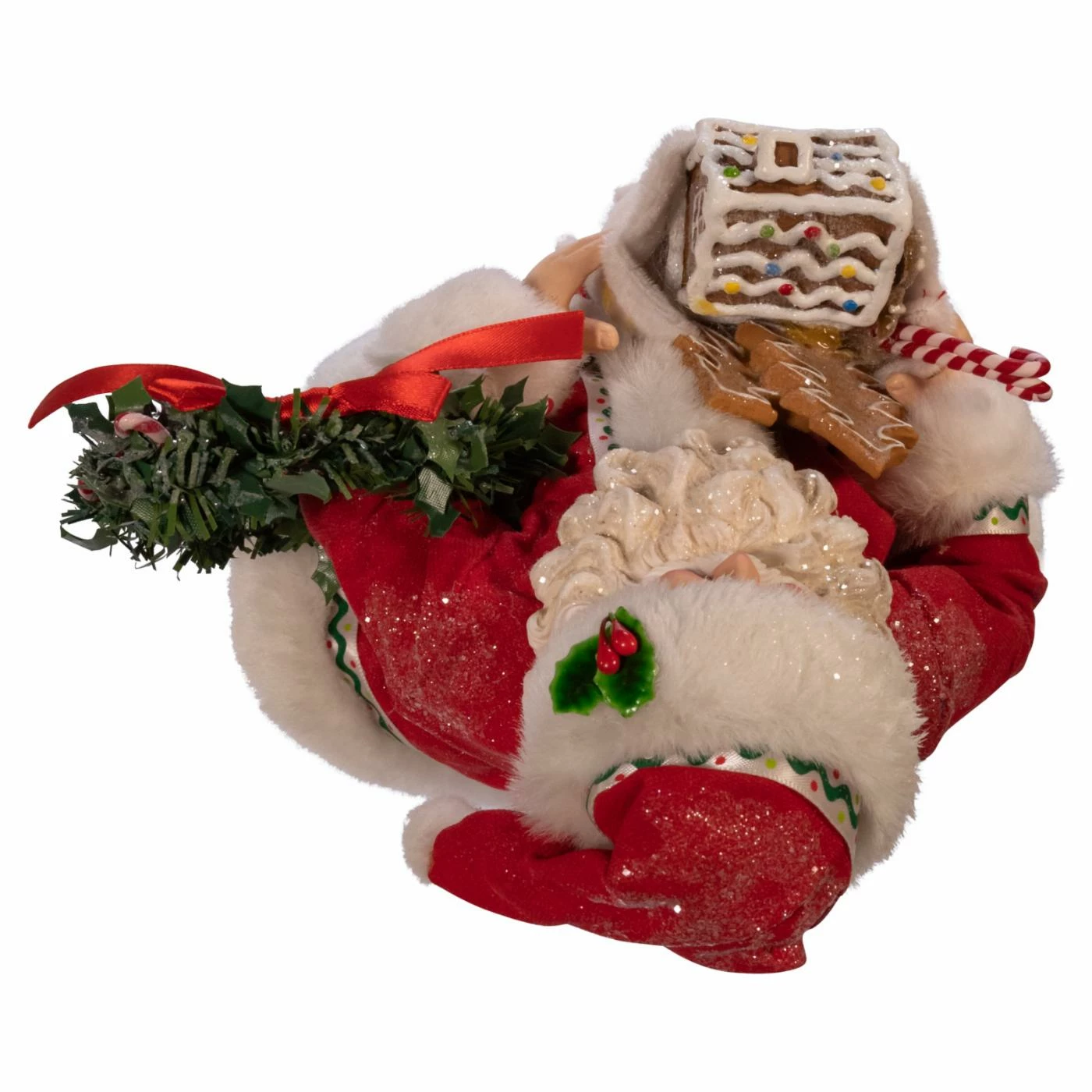 Flash Sale β¨ Santa Figurines Kurt Adler 10.5 In. Fabriche Gingerbread Santa With Stocking And Wreath π - Image 6