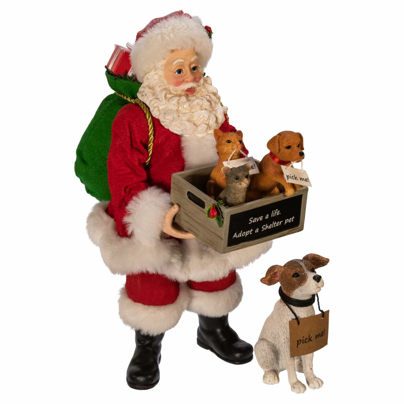 Buy ๐ฏ Santa Figurines Kurt Adler 10.5 In. Fabriche Adopt-a-Pet Santa With ๐ฆฎ Dog ๐ - Image 6