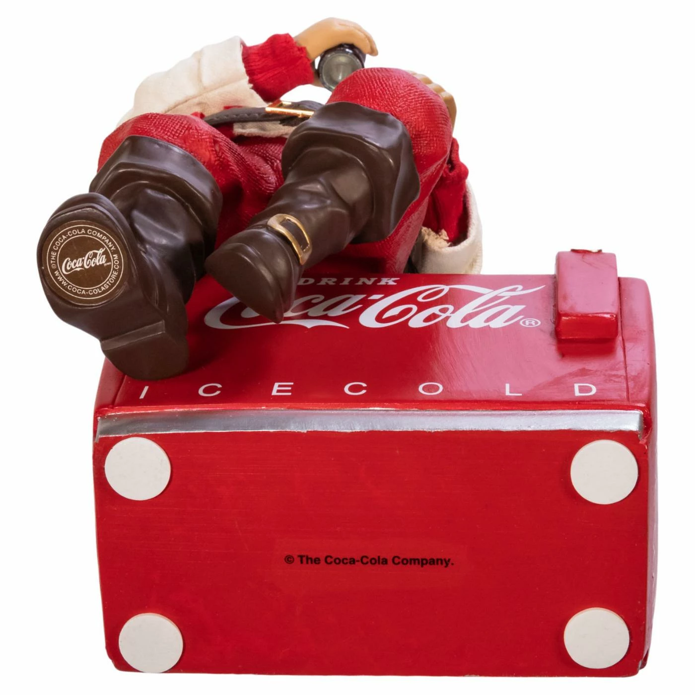 Budget β Santa Figurines Kurt Adler 10.5 In. Coca-Cola Santa Sitting On Cooler Table Piece π - Image 7