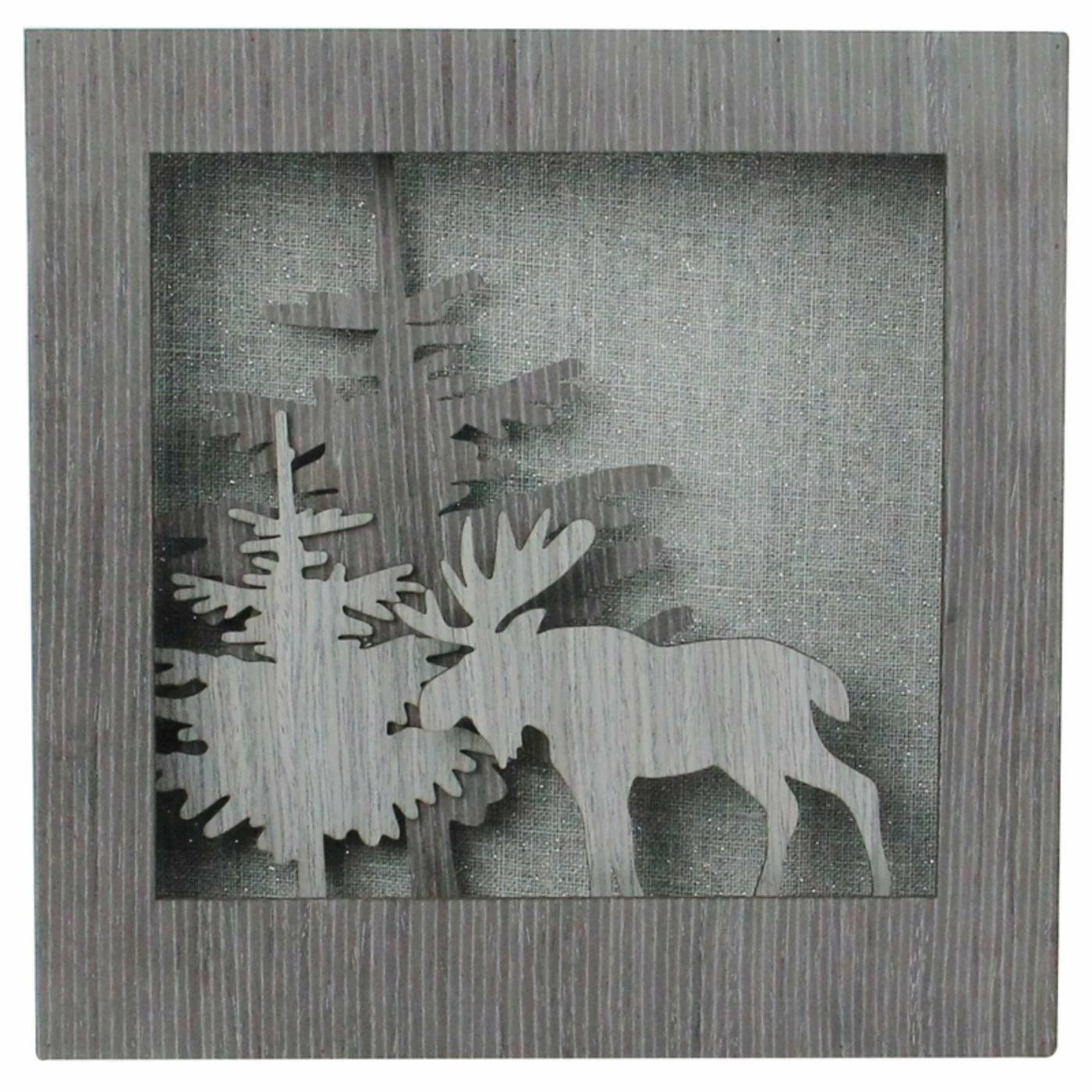 Brand new π Decorative π Christmas Accents Northlight Glittered Moose Silhouette Box Framed π Christmas Table Decoration π€© - Image 3