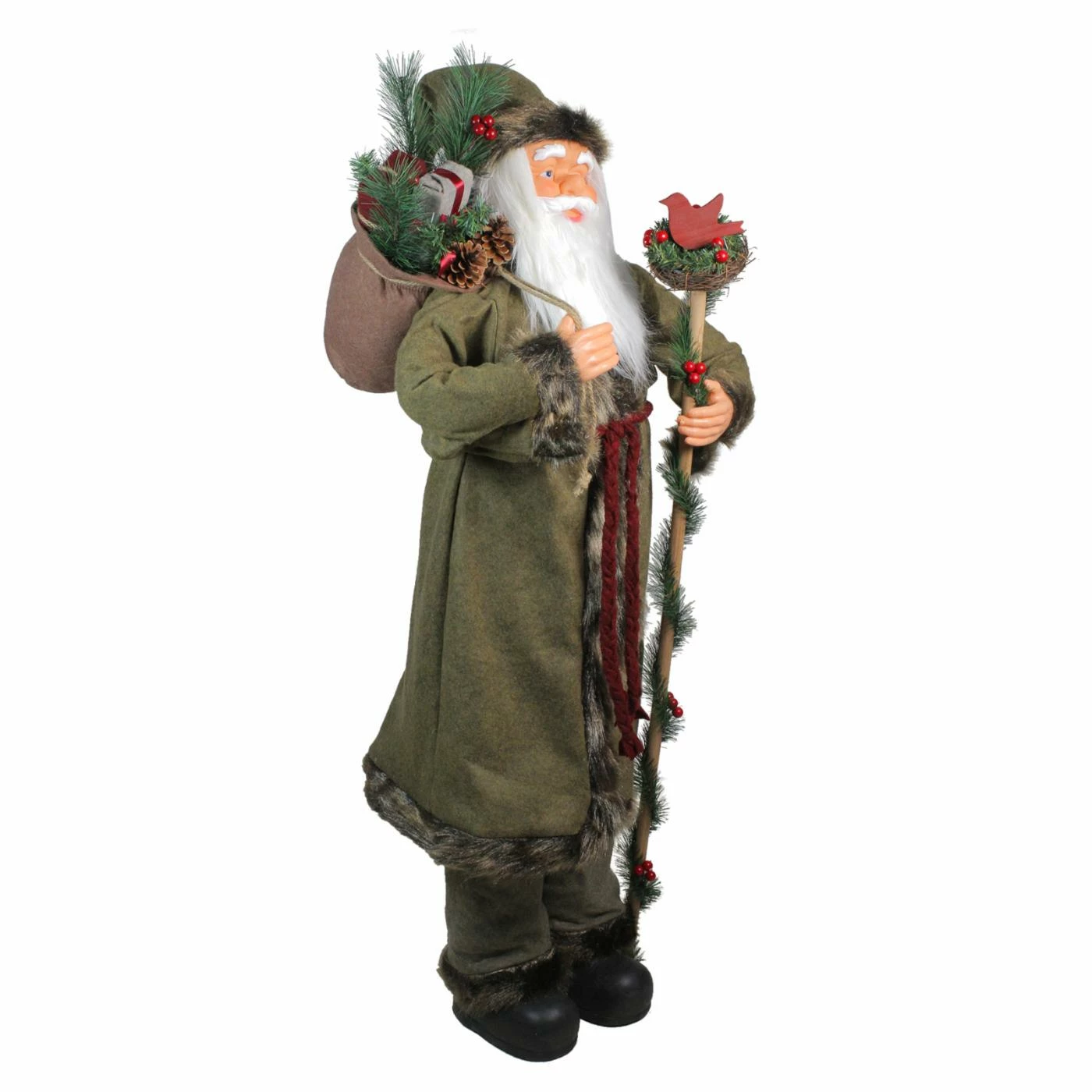 Budget π Santa Figurines Northlight 51 In. Plush Standing Santa Claus With Gifts And Staff π Christmas Figure π - Image 3