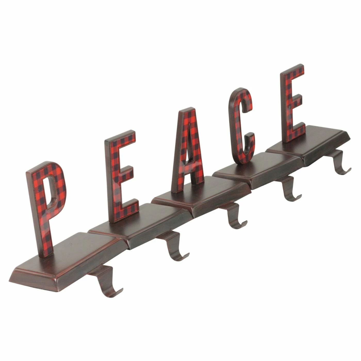 Best Sale π₯ Christmas Stockings & Holders Northlight 5 Piece Buffalo Plaid Peace π Christmas Stocking Holder Set π - Image 2