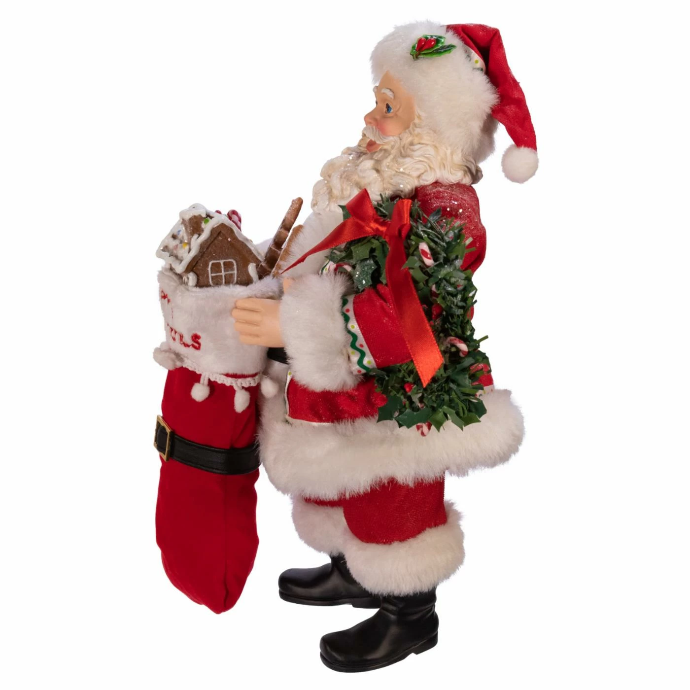 Flash Sale β¨ Santa Figurines Kurt Adler 10.5 In. Fabriche Gingerbread Santa With Stocking And Wreath π - Image 2
