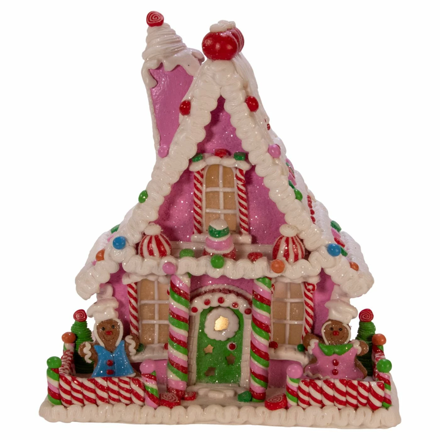 Brand new π Decorative π Christmas Accents Kurt Adler 10 In. Pink Battery Operated π¬ Candy LED Gingerbread House Table Piece β - Image 2