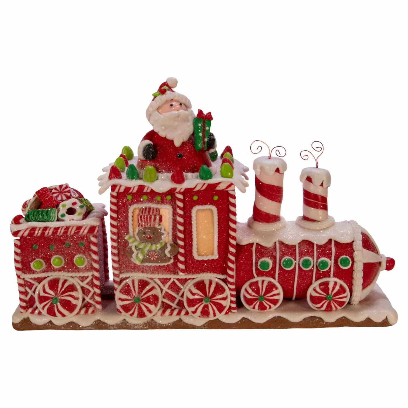 Outlet π Decorative π Christmas Accents Kurt Adler 7.5 In. Battery Operated Gingerbread Junction LED Train Table Piece π€© - Image 2