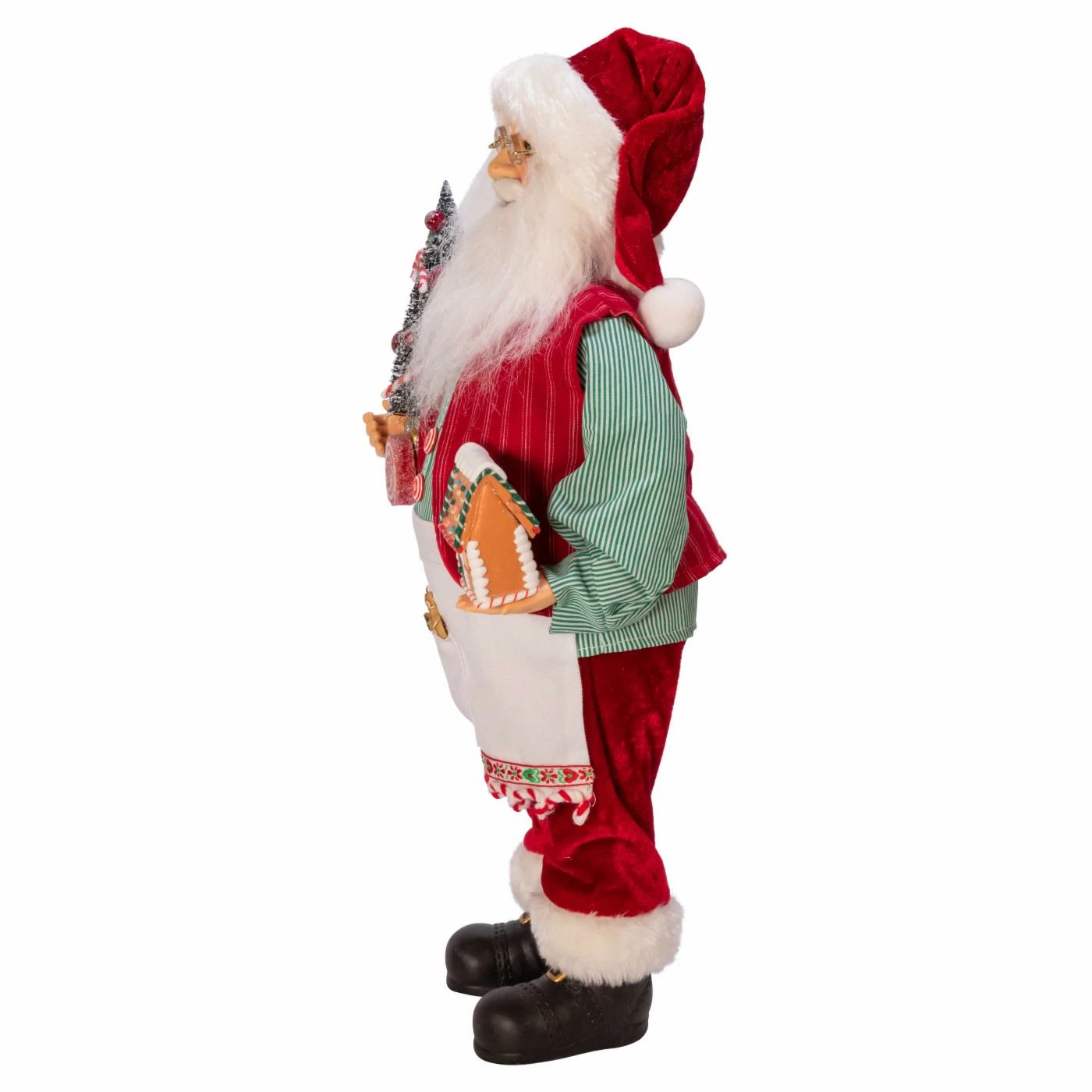 New 𧨠Santa Figurines Kurt Adler 18 In. Kringle Klaus Santa And Gingerbread House ⨠- Image 2