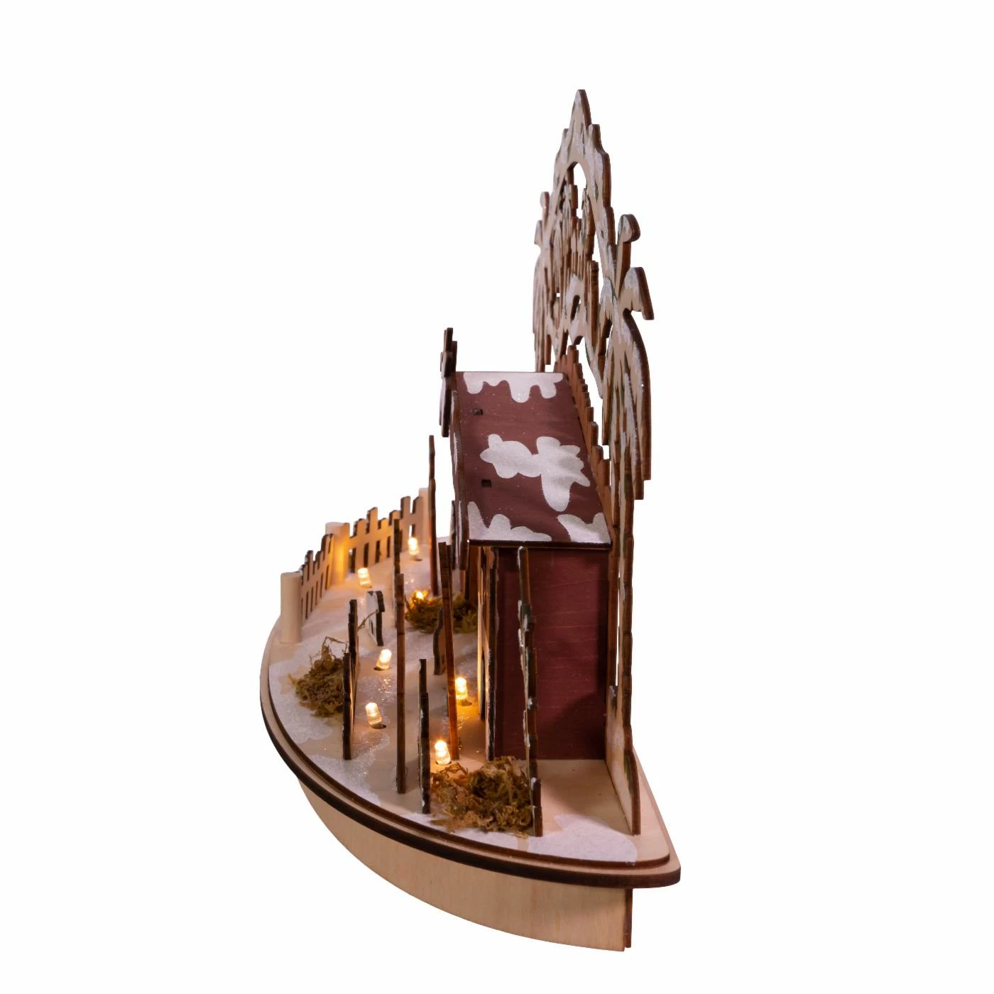 Brand new 𧨠Nativity Figurines & Sets Kurt S. Adler 11 In. Light Up Wooden Nativity Scene ⨠- Image 3