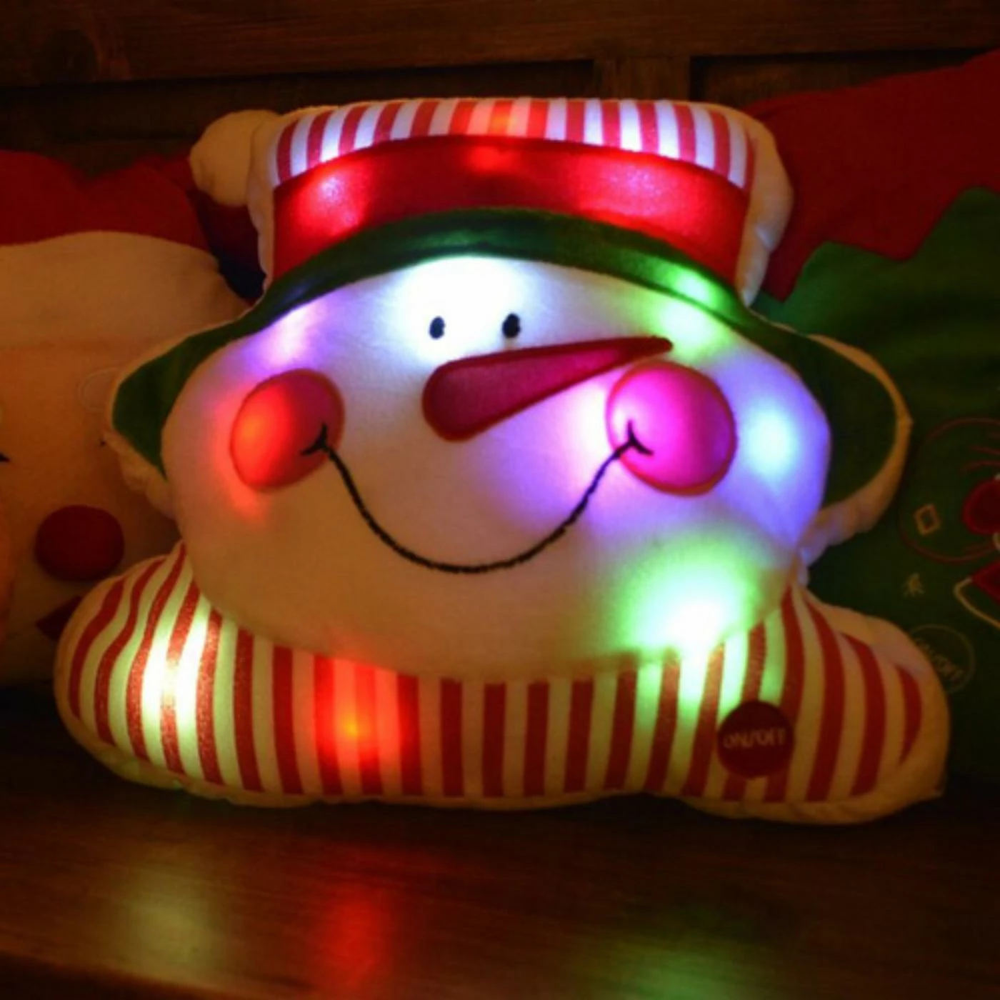 Best Pirce π Decorative π Christmas Pillows Tache Home Fashion Chilly Snowman Microbead LED Throw Pillow π - Image 3