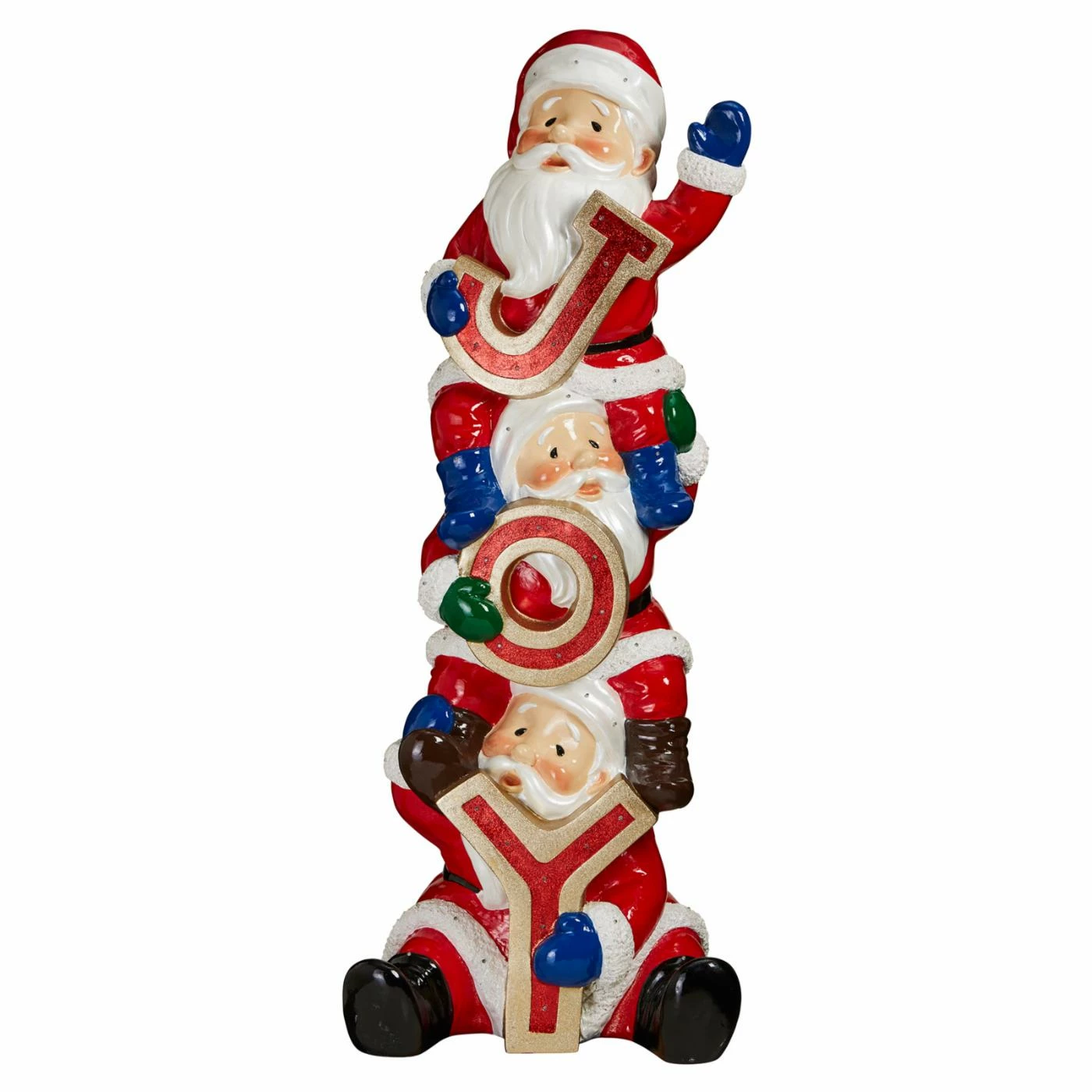 Brand new π₯ Santa Figurines Design Toscano Stacked Santas Illuminated Holiday Sculpture π - Image 3