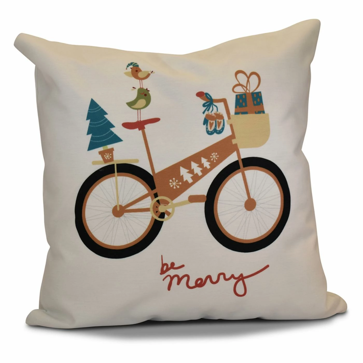 Outlet π Decorative β Christmas Pillows E By Design Merry Bird Bike Decorative Pillow π - Image 2