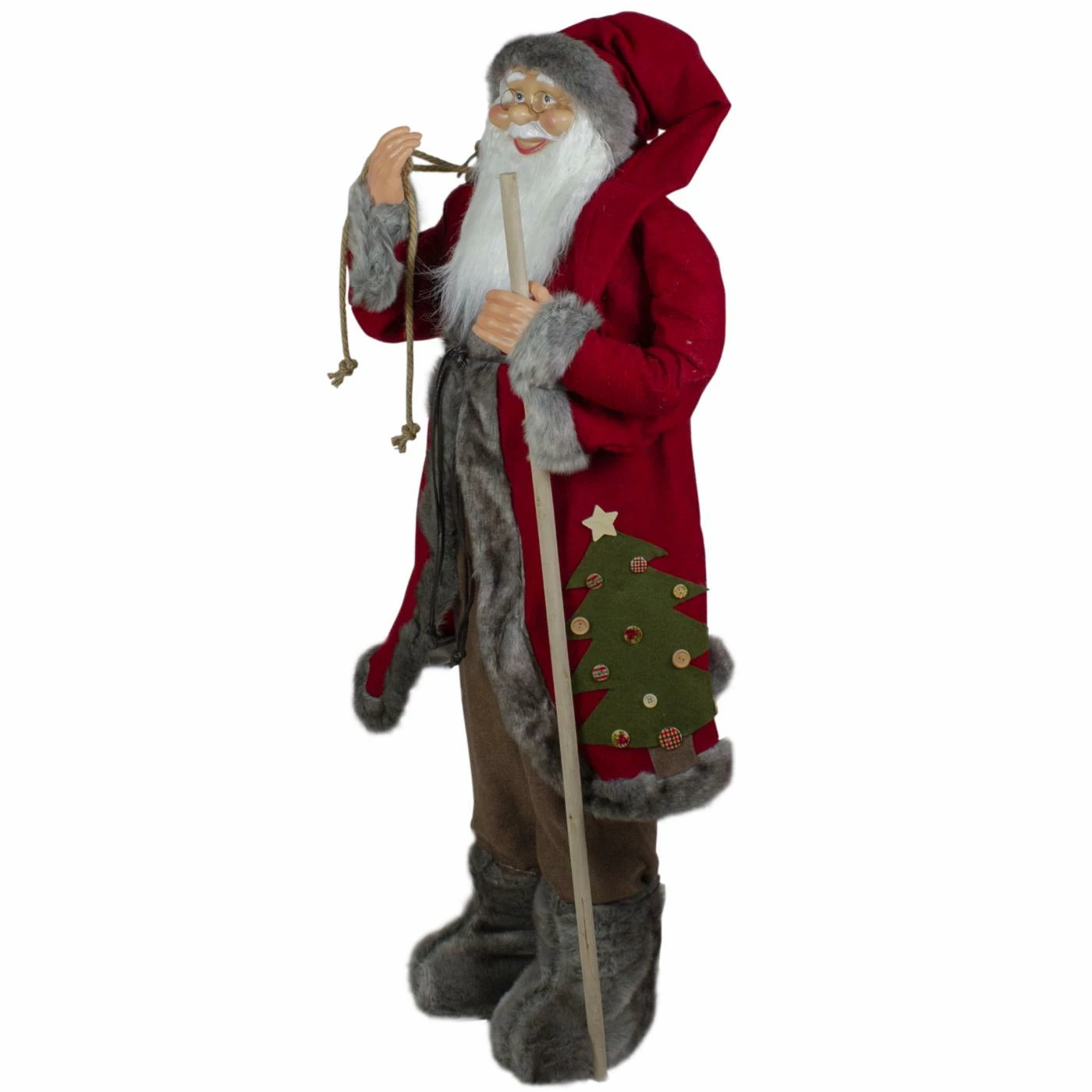 Cheap 𧨠Santa Figurines Northlight 4 Ft. Standing Jolly Santa Claus With Walking Stick β€οΈ - Image 2