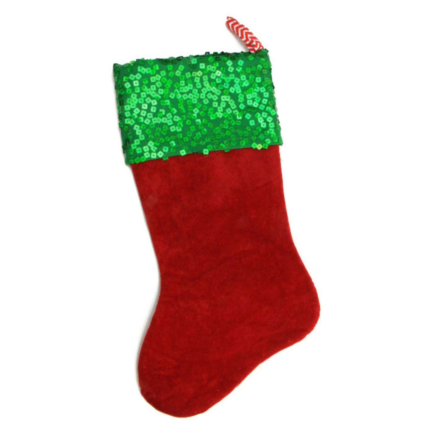 Discount π Christmas Stockings & Holders Northlight Red And Green Chevron Sequin Cuff π Christmas Stocking π - Image 2