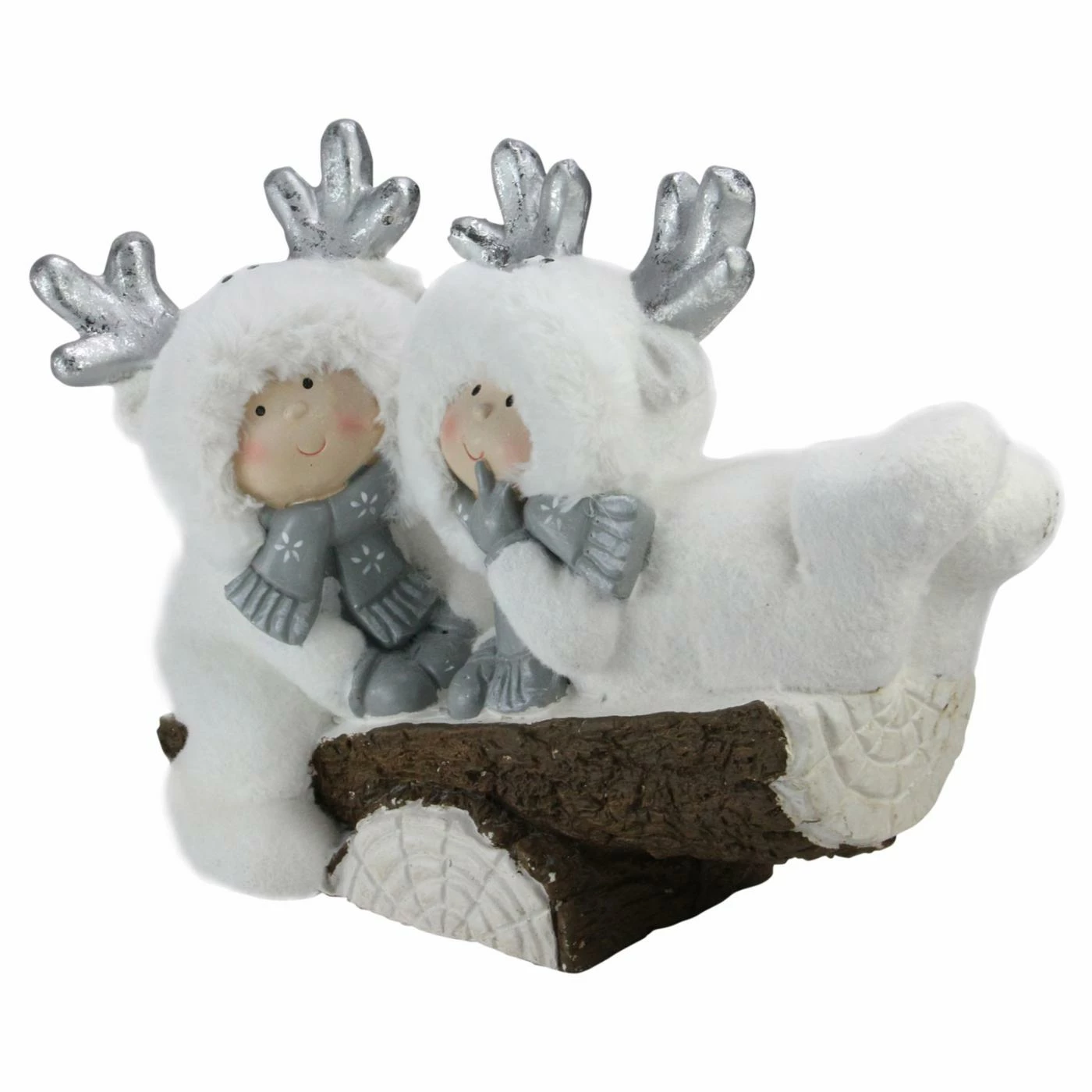 Flash Sale β¨ Decorative π Christmas Accents Northlight 18.5 In. White Winter π Christmas Smiling Children On Seesaw Table Top Decoration β¨ - Image 2