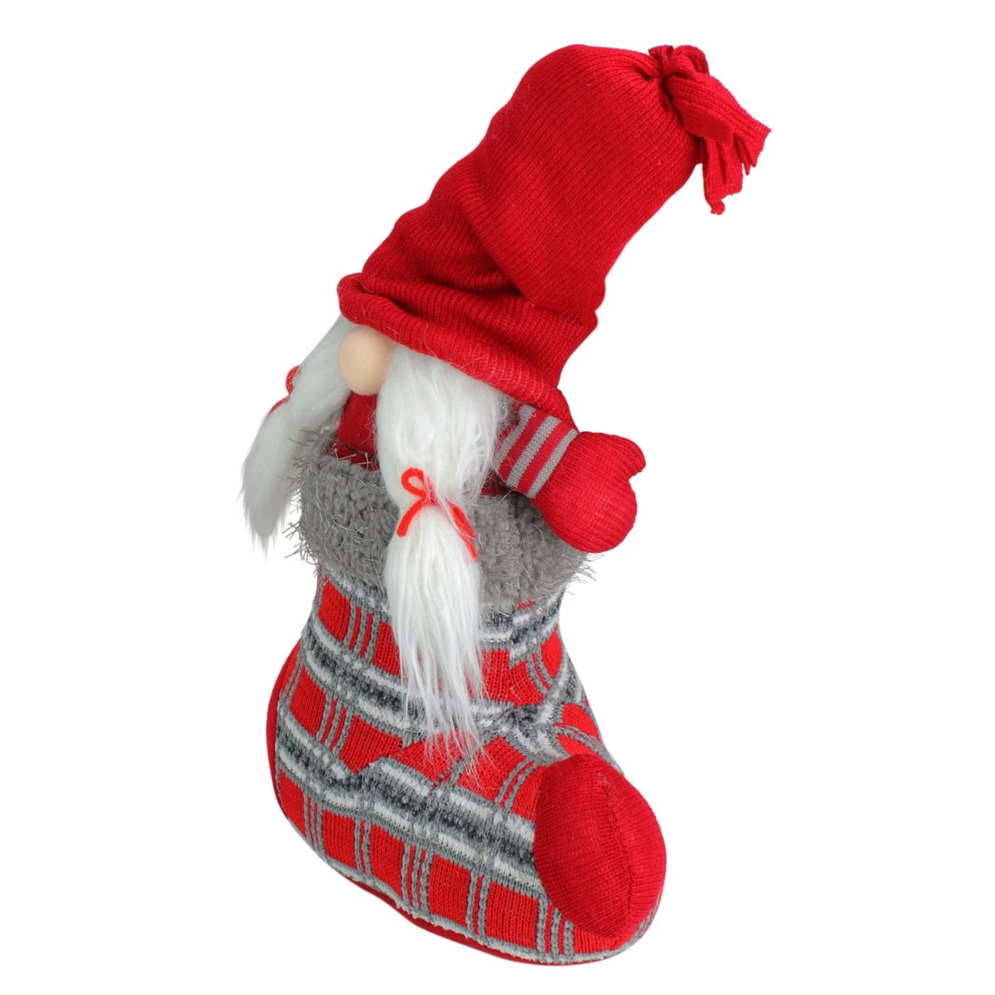 Flash Sale π Decorative β Christmas Accents Northlight 14.5 In. Red And Gray Isolde Gnome In β Christmas Stocking 𧨠- Image 2