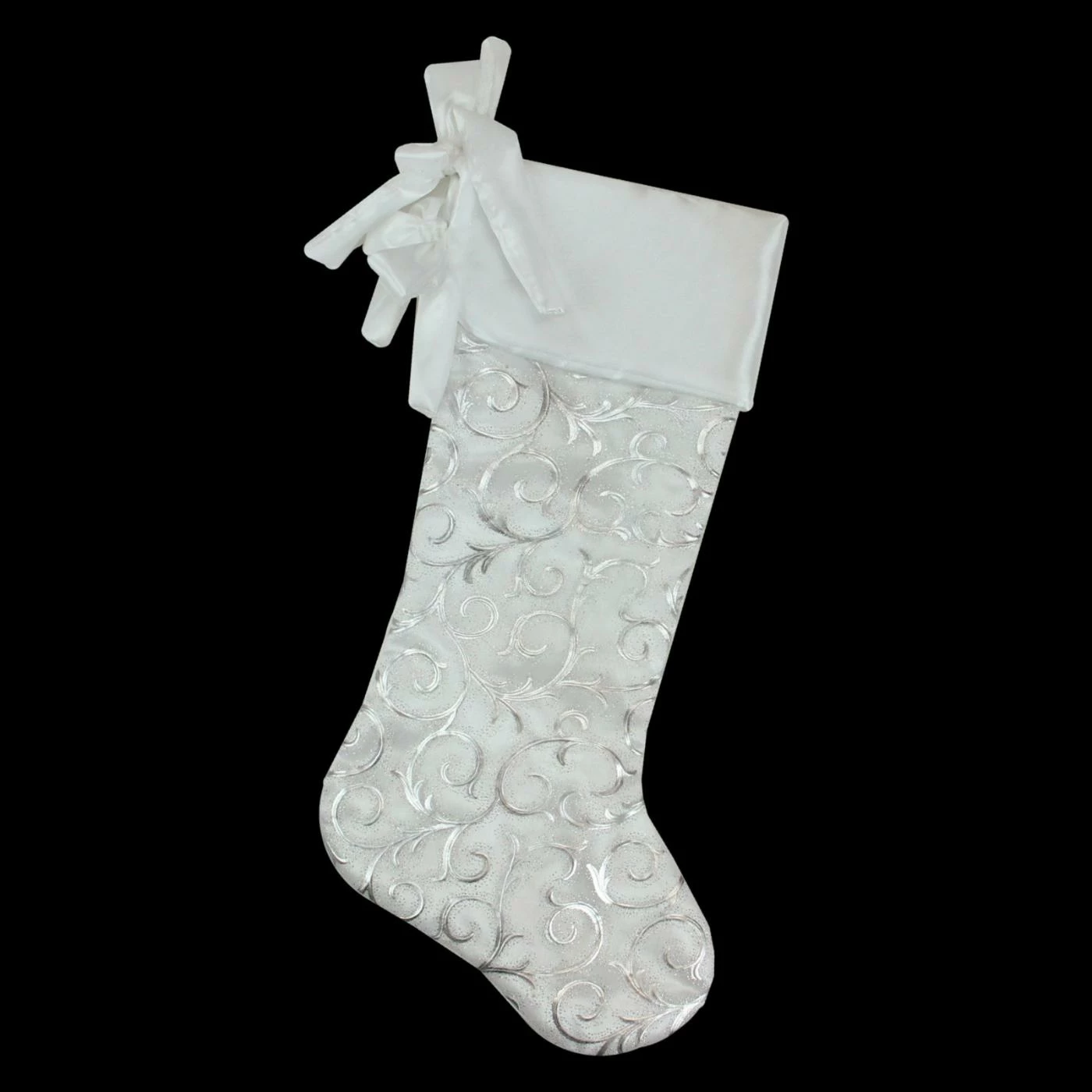 Best deal βοΈ Christmas Stockings & Holders Northlight 20 In. Metallic Filigree Organza With Satin Cuffs And Bows π Christmas Stocking π - Image 2