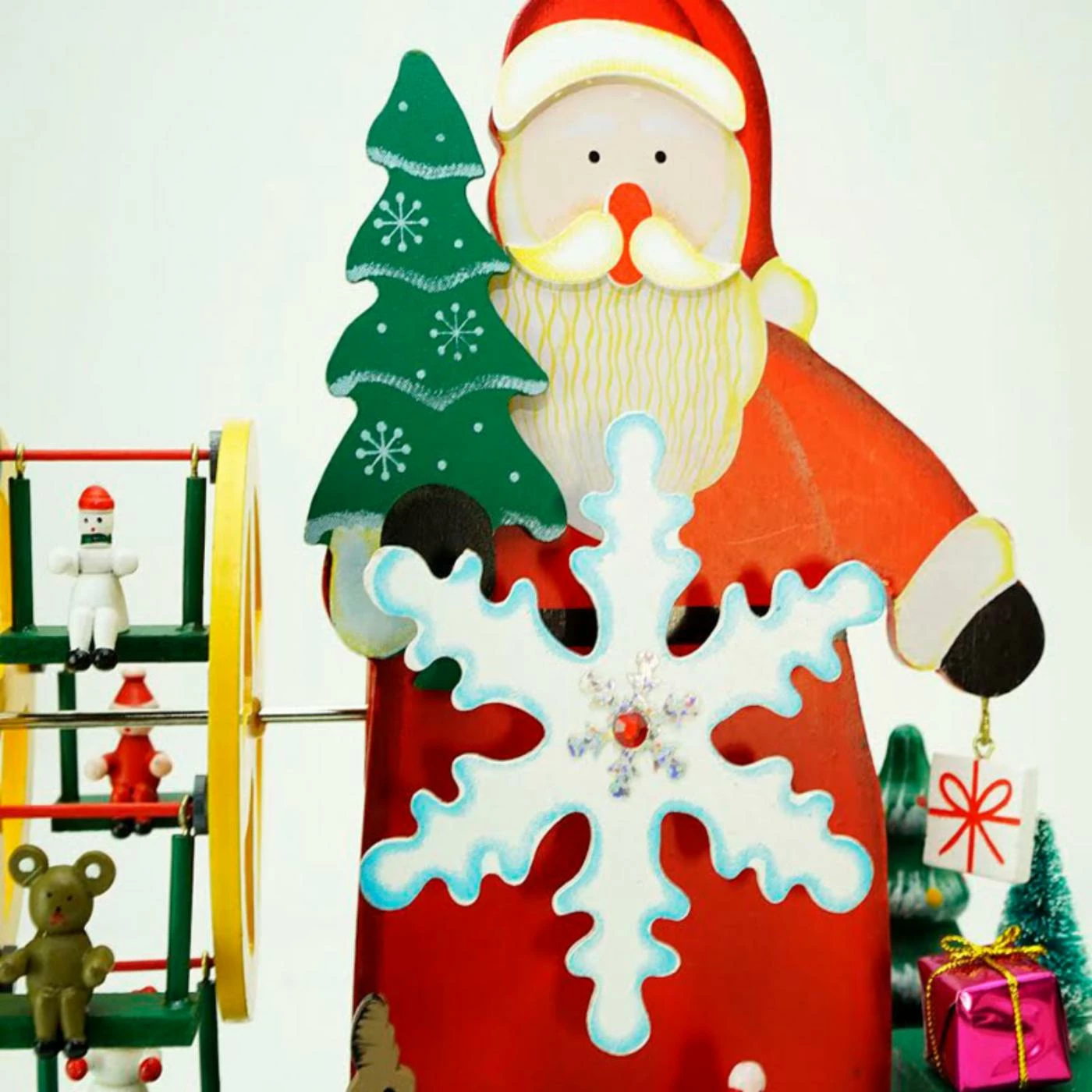 Budget 𧨠Santa Figurines Northlight 9.25 In. Wooden Santa Claus And Winter Wonderland π - Image 2