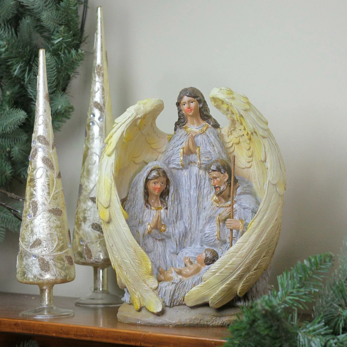 Discount π Nativity Figurines & Sets Northlight Holy Family And Angel Nativity Statue π€© - Image 2