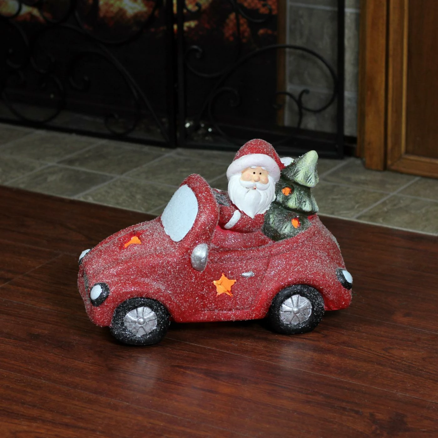 Hot Sale π Decorative π Christmas Accents Northlight Lighted Magnesia Glitter Car With Santa Claus π Christmas Decoration β€οΈ - Image 2