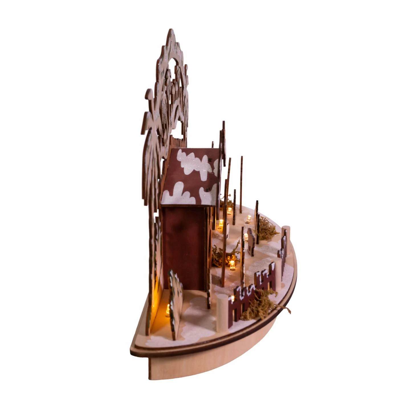 Brand new 𧨠Nativity Figurines & Sets Kurt S. Adler 11 In. Light Up Wooden Nativity Scene ⨠- Image 2