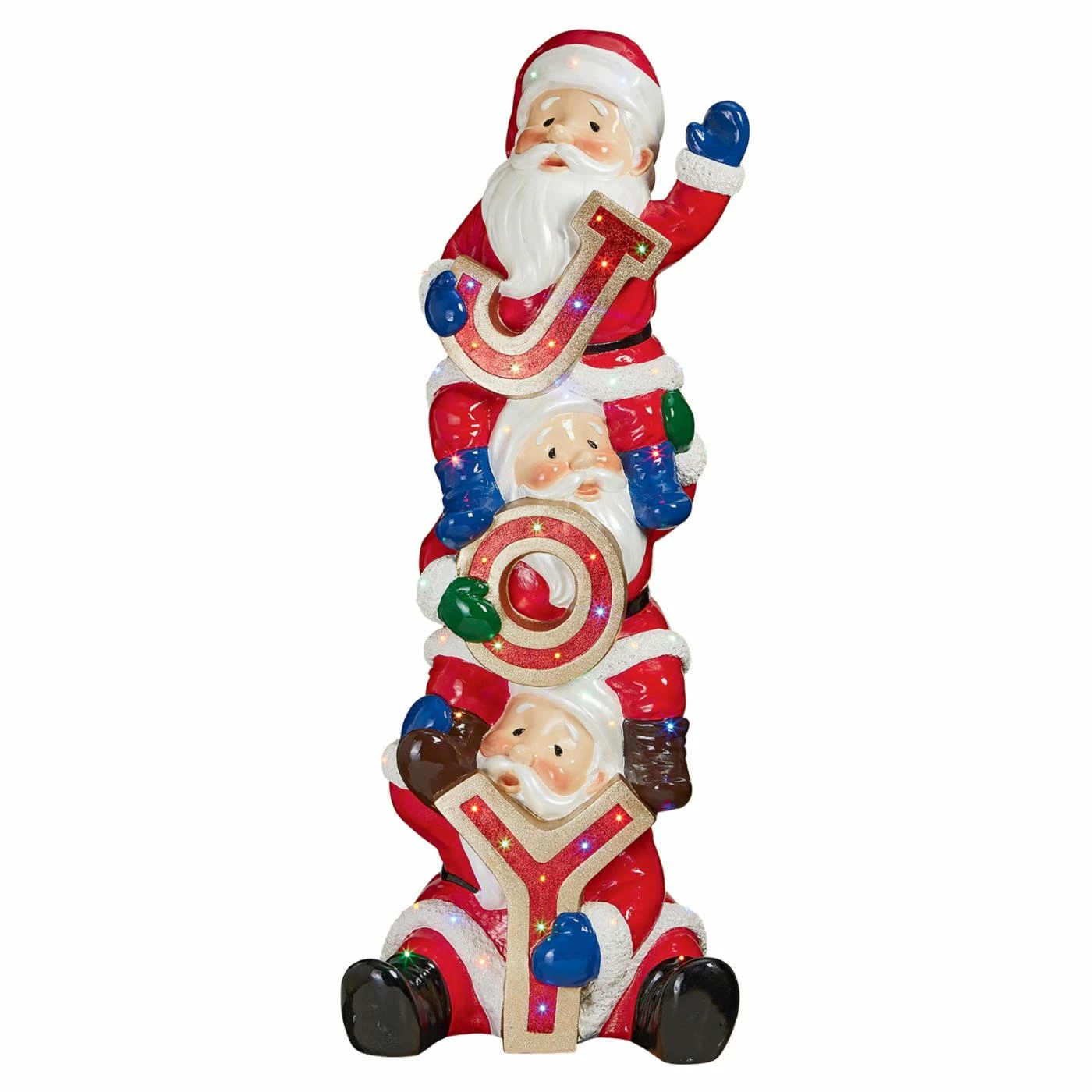 Brand new π₯ Santa Figurines Design Toscano Stacked Santas Illuminated Holiday Sculpture π - Image 2