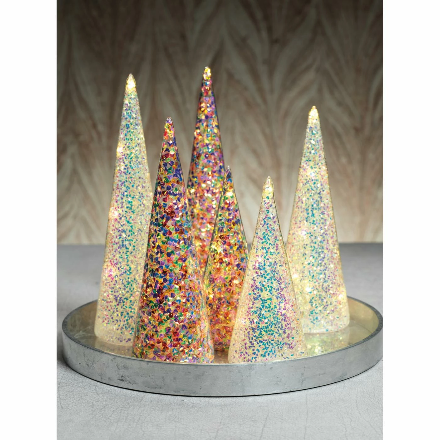 Best Pirce π All Other Brands Tabletop π Christmas Tree DΓ©cor LED White Sequin Tree - Set Of 2 π₯° - Image 2