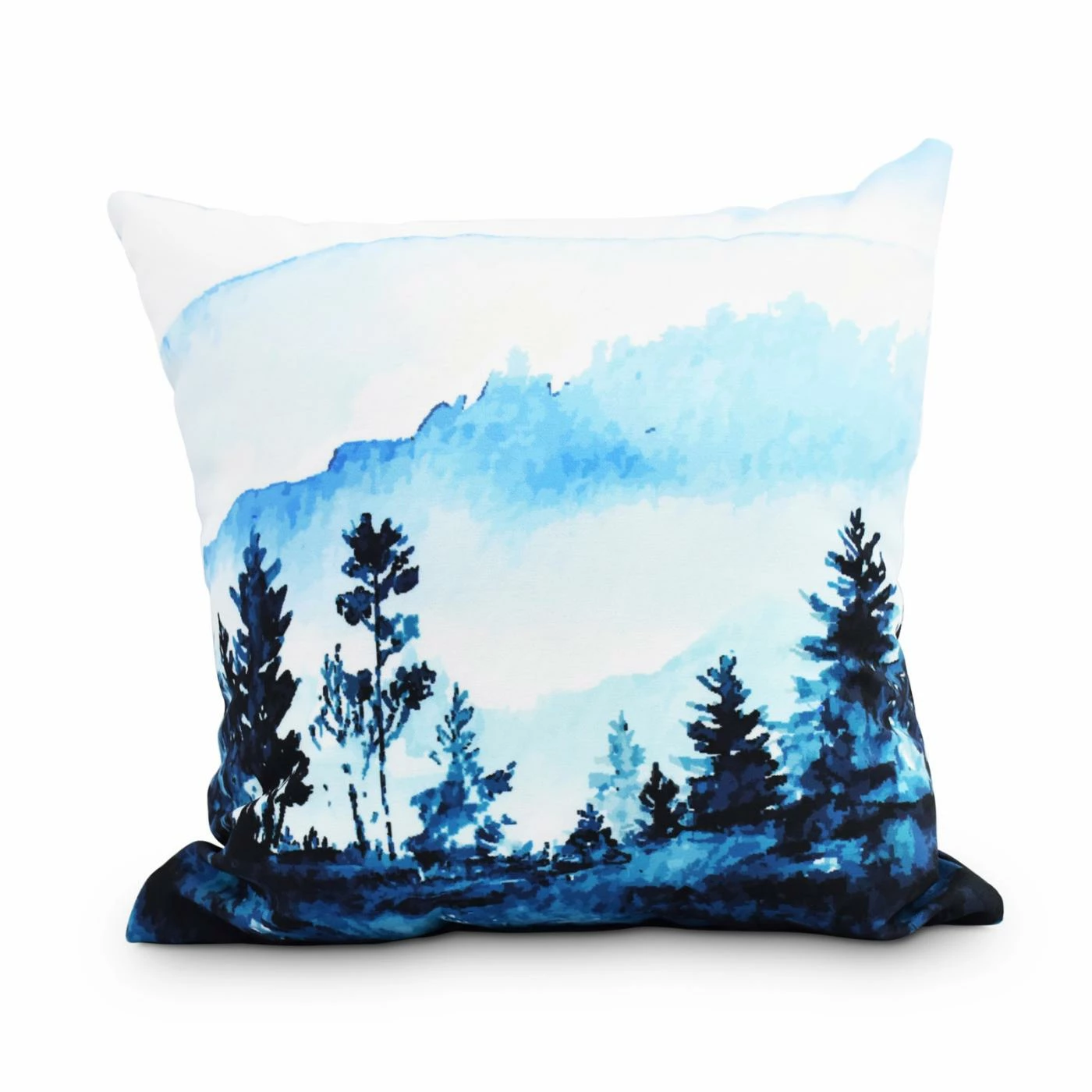 Hot Sale π Decorative π Christmas Pillows E By Design Mountain Forrest Blue Holiday Print Decorative Throw Pillow π