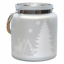 Deals 🥰 Candle Holders ❄ Christmas Home Decor Northlight Reindeer And Tree Mercury Glass ❄ Christmas Pillar Candle Holder With Handle 🎉