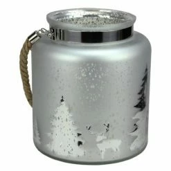 Brand new ✔️ Candle Holders 🎄 Christmas Home Decor Northlight Reindeer And 🎄 Christmas Tree Mercury Pillar Candle Holder With Handle 🎁