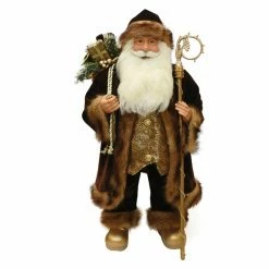 Promo 😍 Santa Figurines Northlight Standing 🎅 Christmas Santa Claus Figurine With Staff 🧨