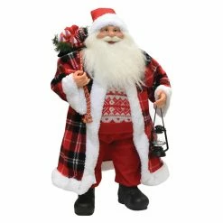 Deals 🧨 Santa Figurines Northlight Santa Claus With Red And Black Checked 🧥 Coat 🔔 Christmas Tabletop Decoration ✨