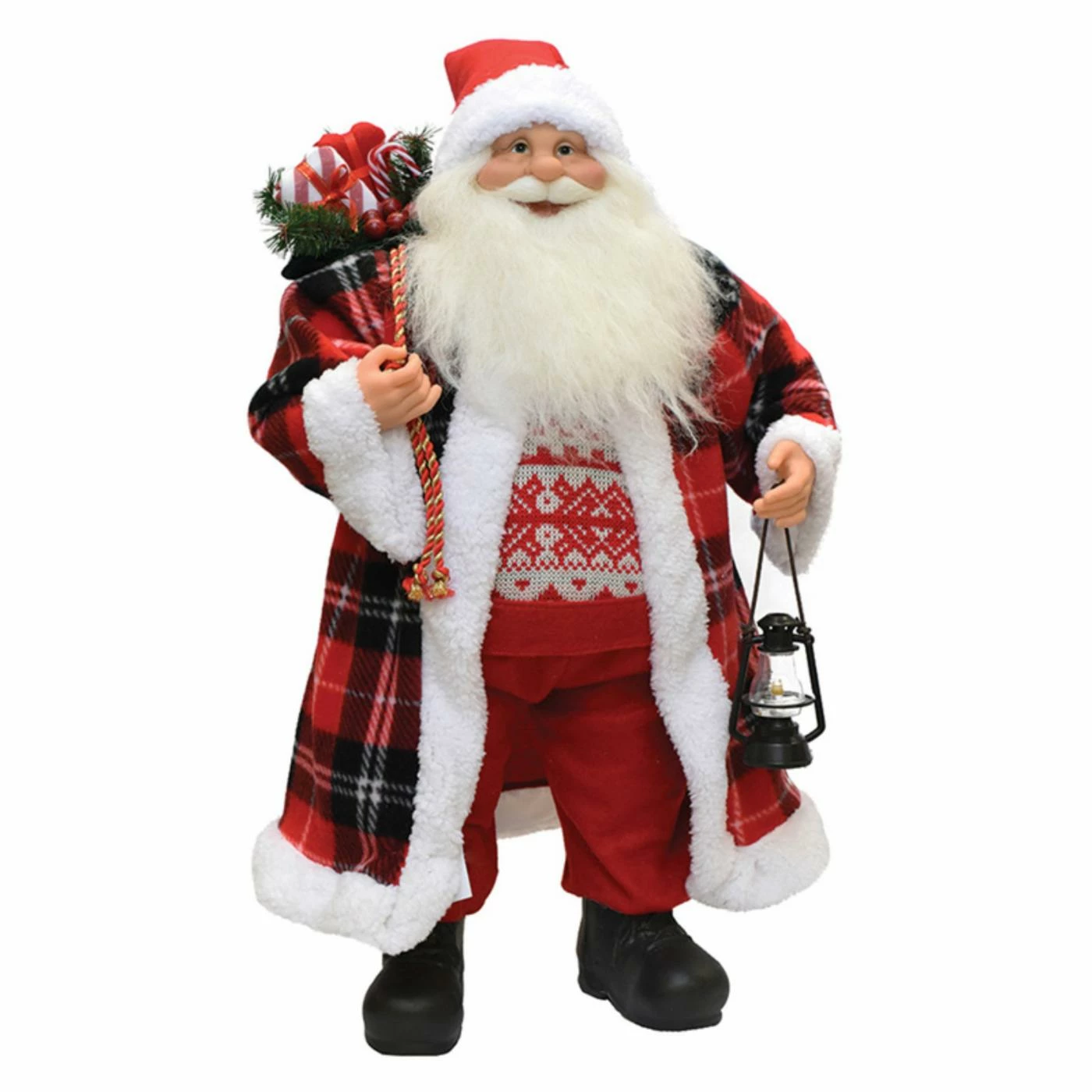 Deals 𧨠Santa Figurines Northlight Santa Claus With Red And Black Checked π§₯ Coat π Christmas Tabletop Decoration β¨