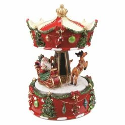 Buy 🔥 Decorative 🎅 Christmas Accents Northlight Animated Santa And Reindeer Carousel 🎅 Christmas Music Box 🛒