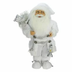 Best Pirce 🥰 Santa Figurines Northlight 16 In. Elegant Frost Santa Claus 🎄 Christmas Figurine 💯