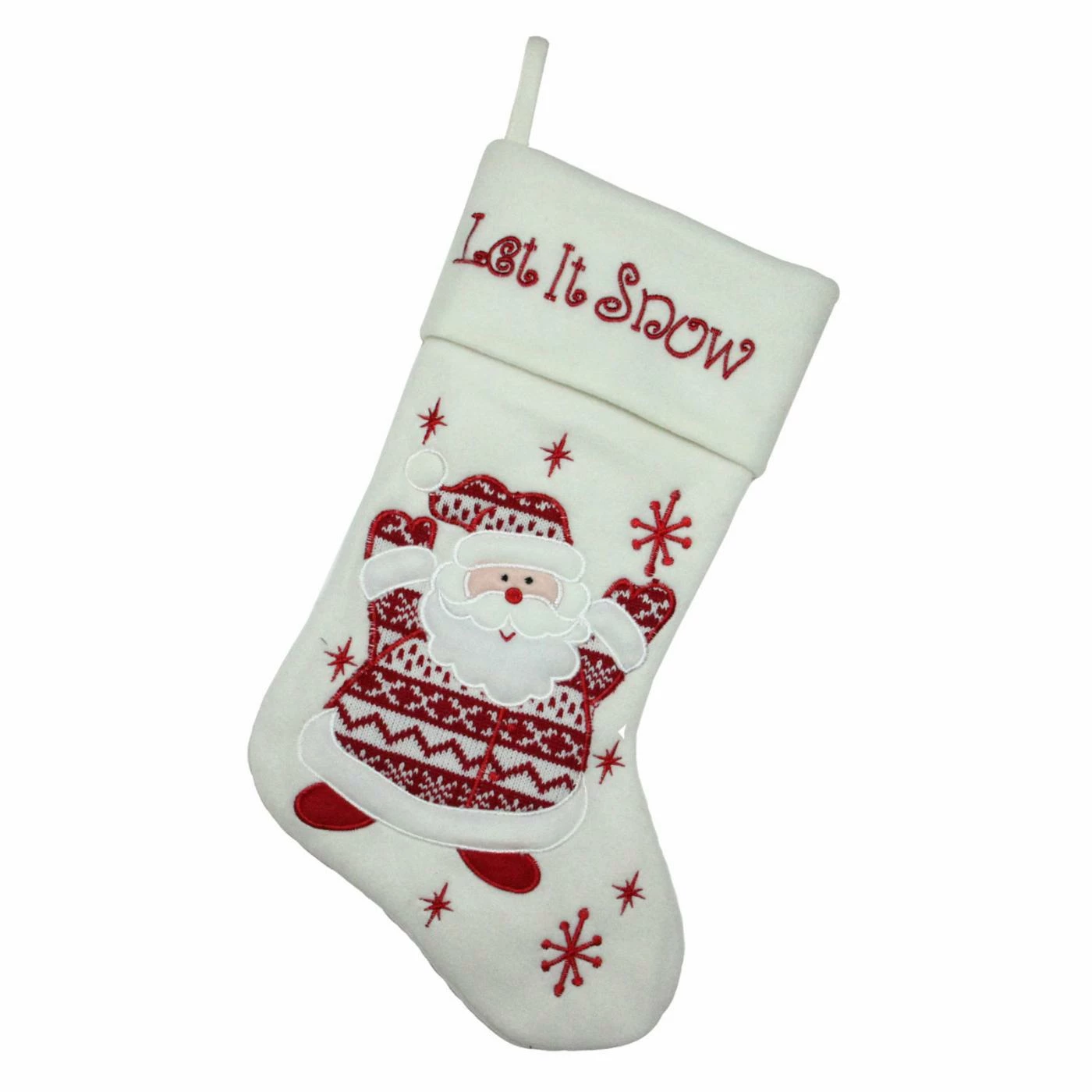 Hot Sale π Christmas Stockings & Holders Northlight 18 In. Let It Snow Santa Claus Embroidered π Christmas Stocking π