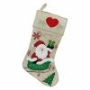 Best Pirce 😉 Christmas Stockings & Holders Northlight Burlap Embroidered Santa Claus In Sleigh 🔔 Christmas Stocking 😀