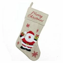 Best Sale 👍 Christmas Stockings & Holders Northlight Embroidered Burlap Merry 🎁 Christmas Santa 🎁 Christmas Stocking ✨