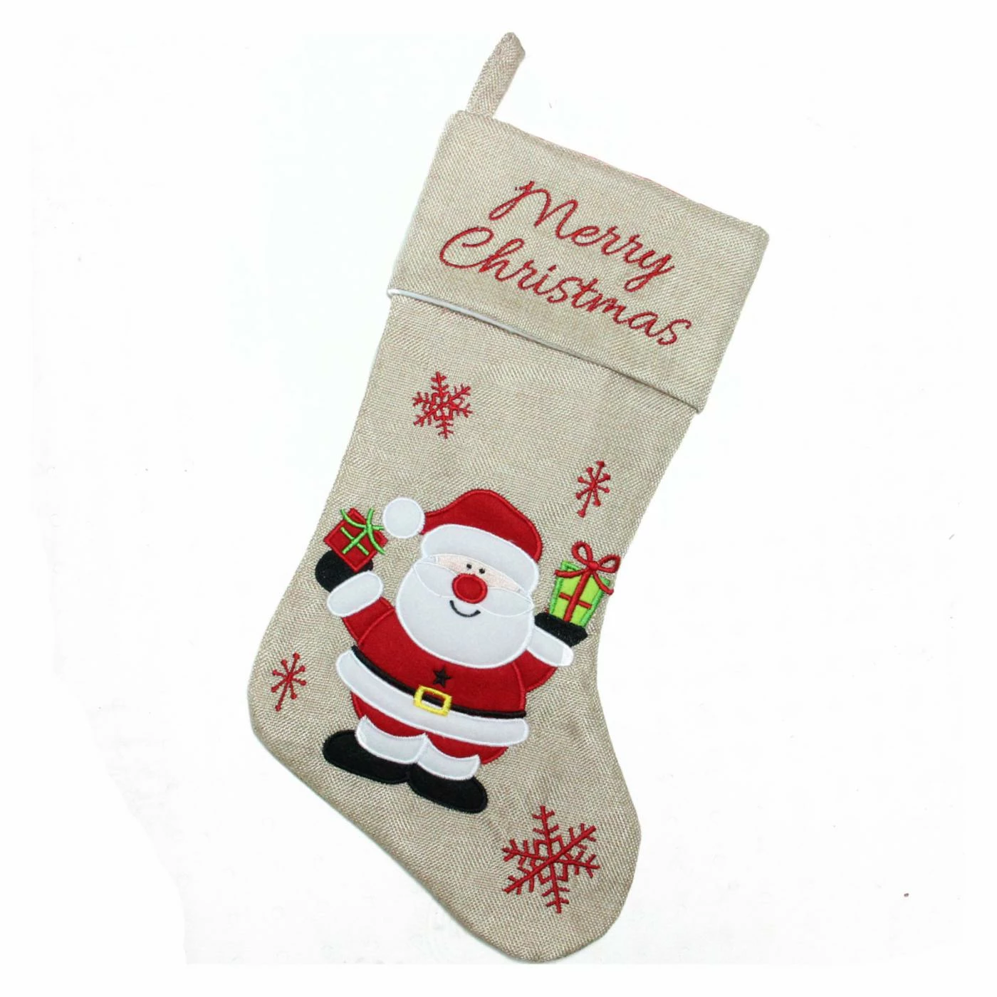 Best Sale π Christmas Stockings & Holders Northlight Embroidered Burlap Merry π Christmas Santa π Christmas Stocking β¨