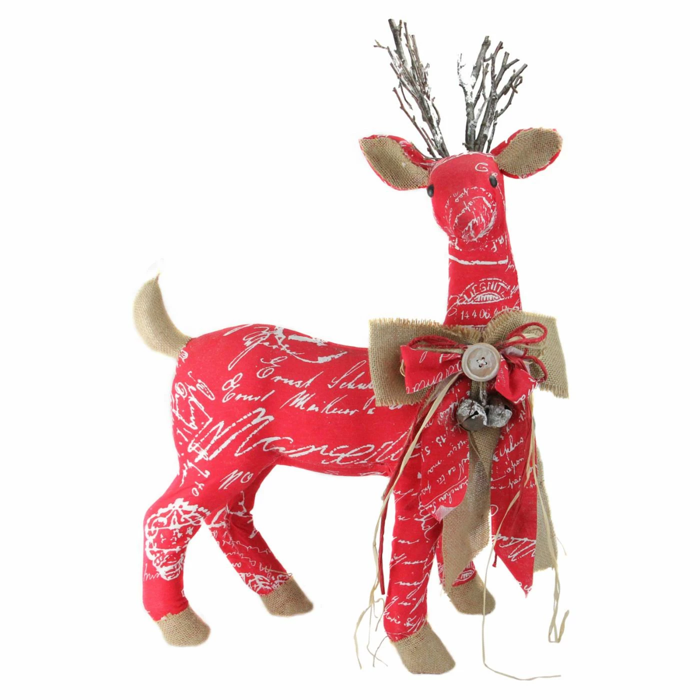 Buy π― Decorative π Christmas Accents Northlight 24 In. Country Rustic Red White And Brown Reindeer π Christmas Decoration π