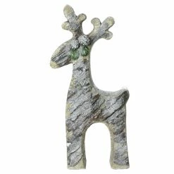 Discount 🧨 Decorative ❄ Christmas Accents Northlight 22 In. Gray Rustic Glittered ❄ Christmas Reindeer Table Top Decoration 🌟