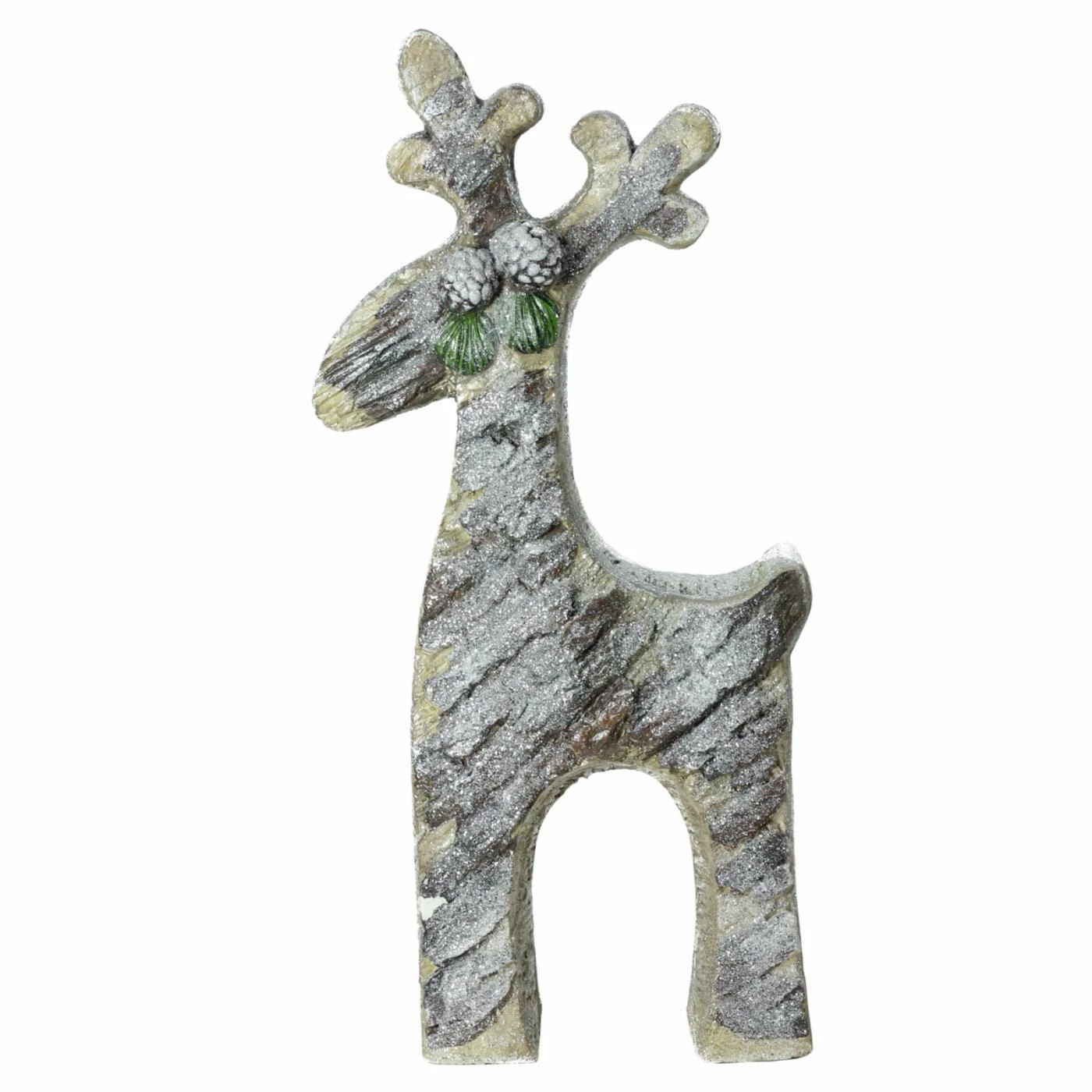 Discount 𧨠Decorative β Christmas Accents Northlight 22 In. Gray Rustic Glittered β Christmas Reindeer Table Top Decoration π