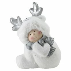 Buy π₯° Decorative π Christmas Accents Northlight 12.5 In. Smiling Child In White Reindeer Snow Suit π Christmas Tabletop Decoration π