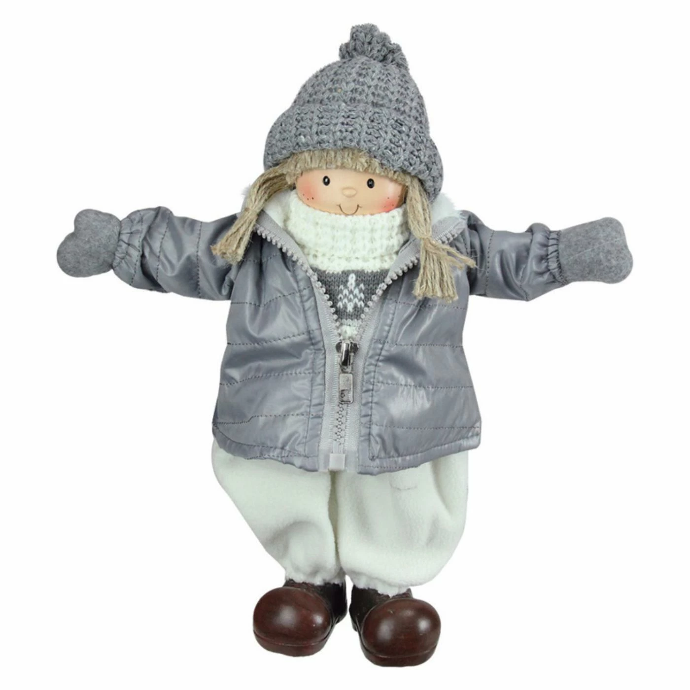 Deals π₯° Decorative π Christmas Accents Northlight 12 In. Gray And White Cheerful Standing Girl π Christmas π₯°