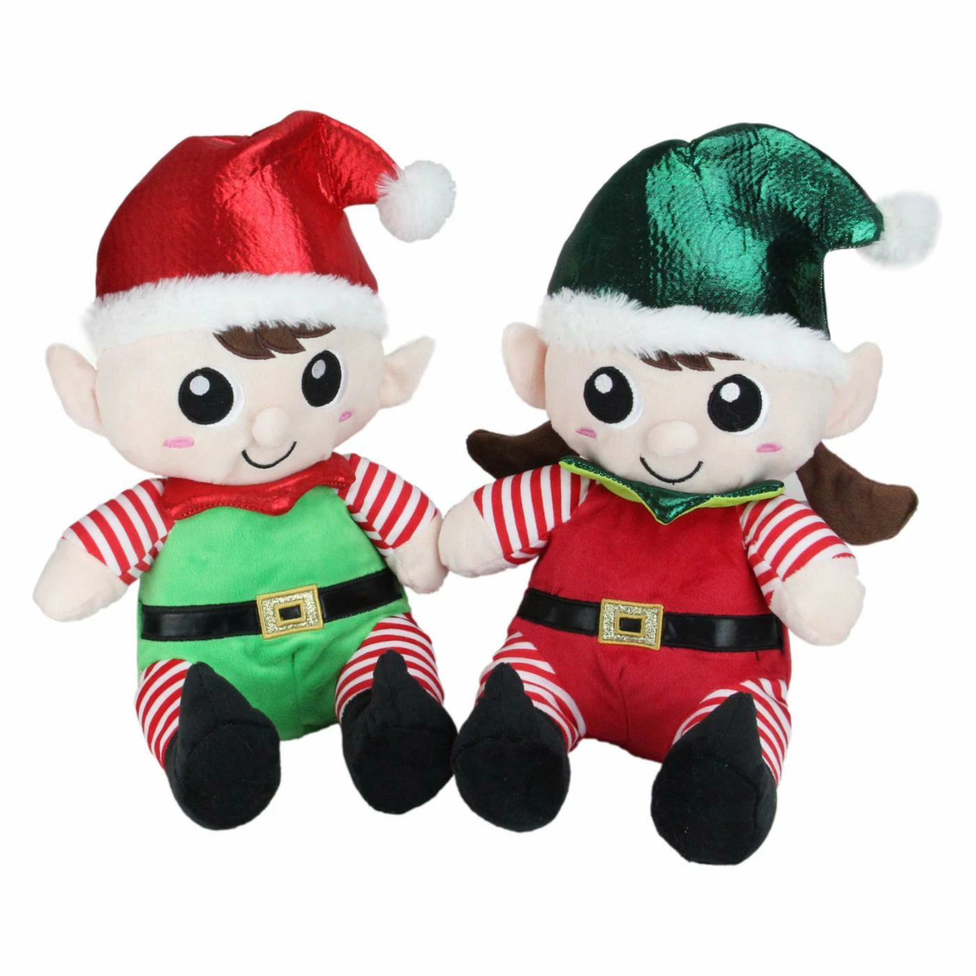 Best deal π₯° Decorative π Christmas Accents Northlight Plush Sitting Boy And Girl Elf π Christmas Figurine - Set Of 2 π