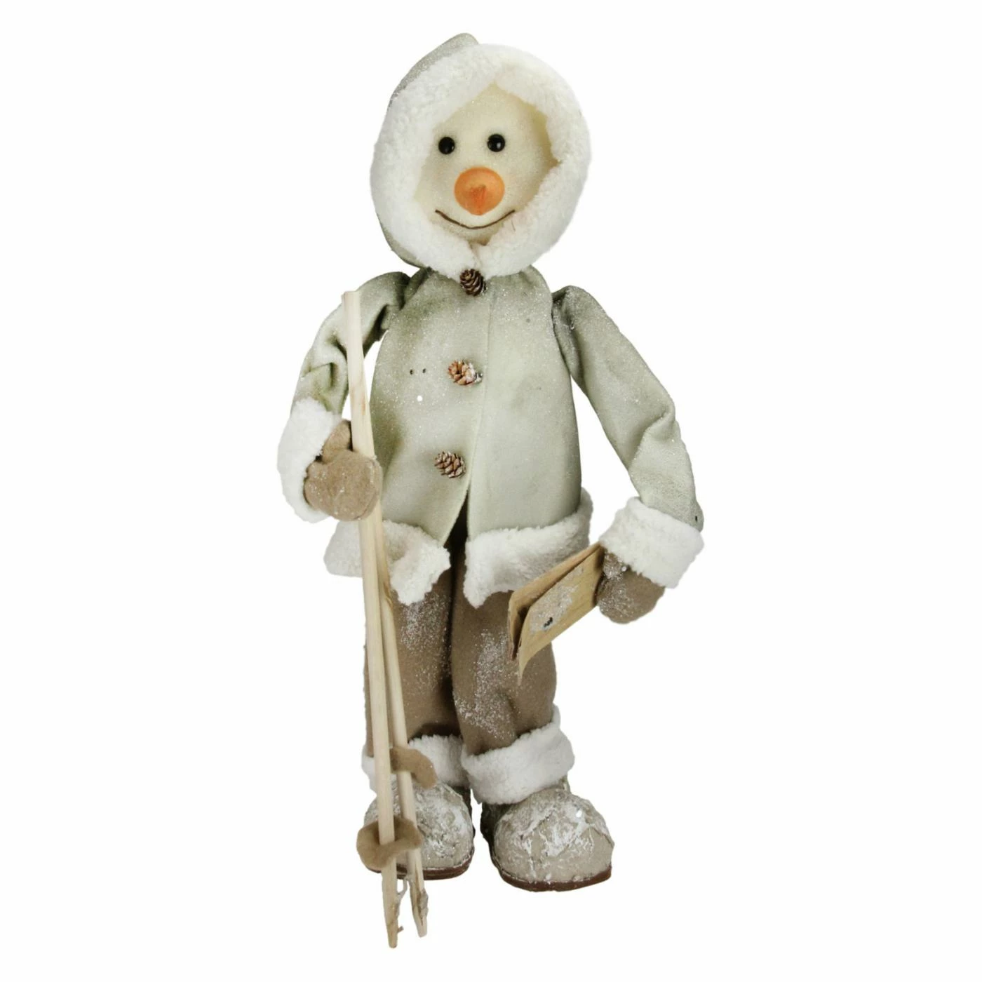 Buy π Snowman Figurines & DΓ©cor Northlight Winters Beauty White And Brown Skiing Snowman β Christmas Figurine π§¨
