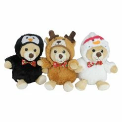 Deals π Decorative π Christmas Accents Northlight Plush Teddy Bear Animal Figurine In π Christmas Costume - Set Of 3 π§¨