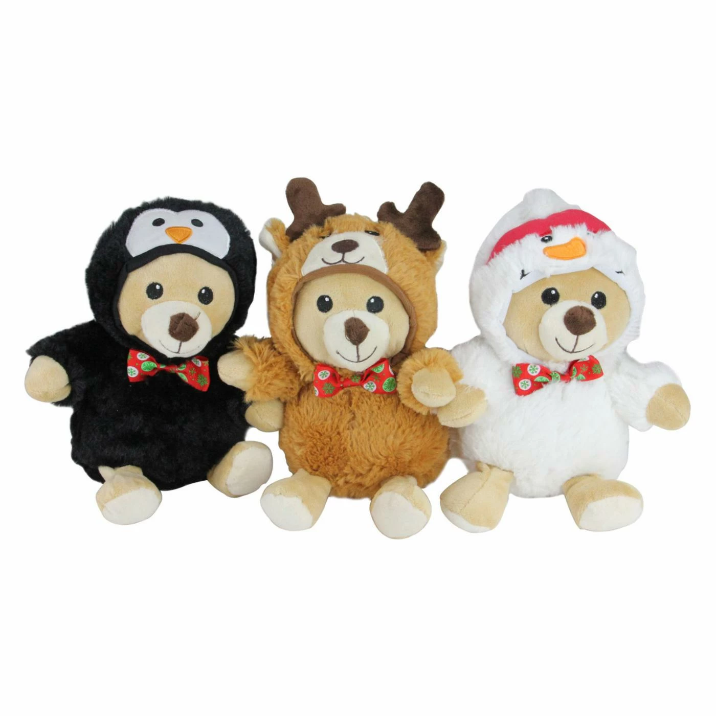 Deals π Decorative π Christmas Accents Northlight Plush Teddy Bear Animal Figurine In π Christmas Costume - Set Of 3 π§¨